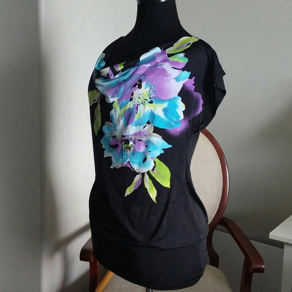 Black Floral Blouse - Picture 1 of 6